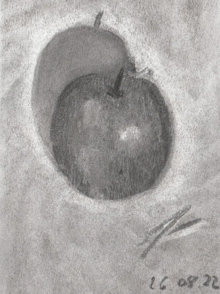 Mon premier dessin au fusain avec la technique clair-obscur