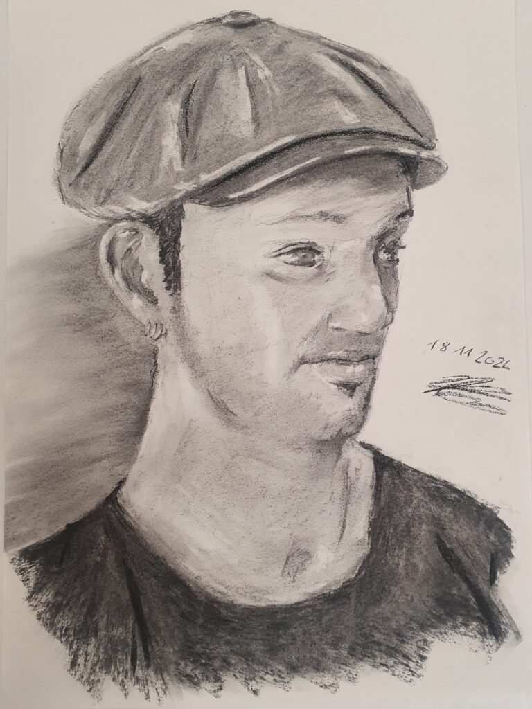 Portrait réalisé au fusain